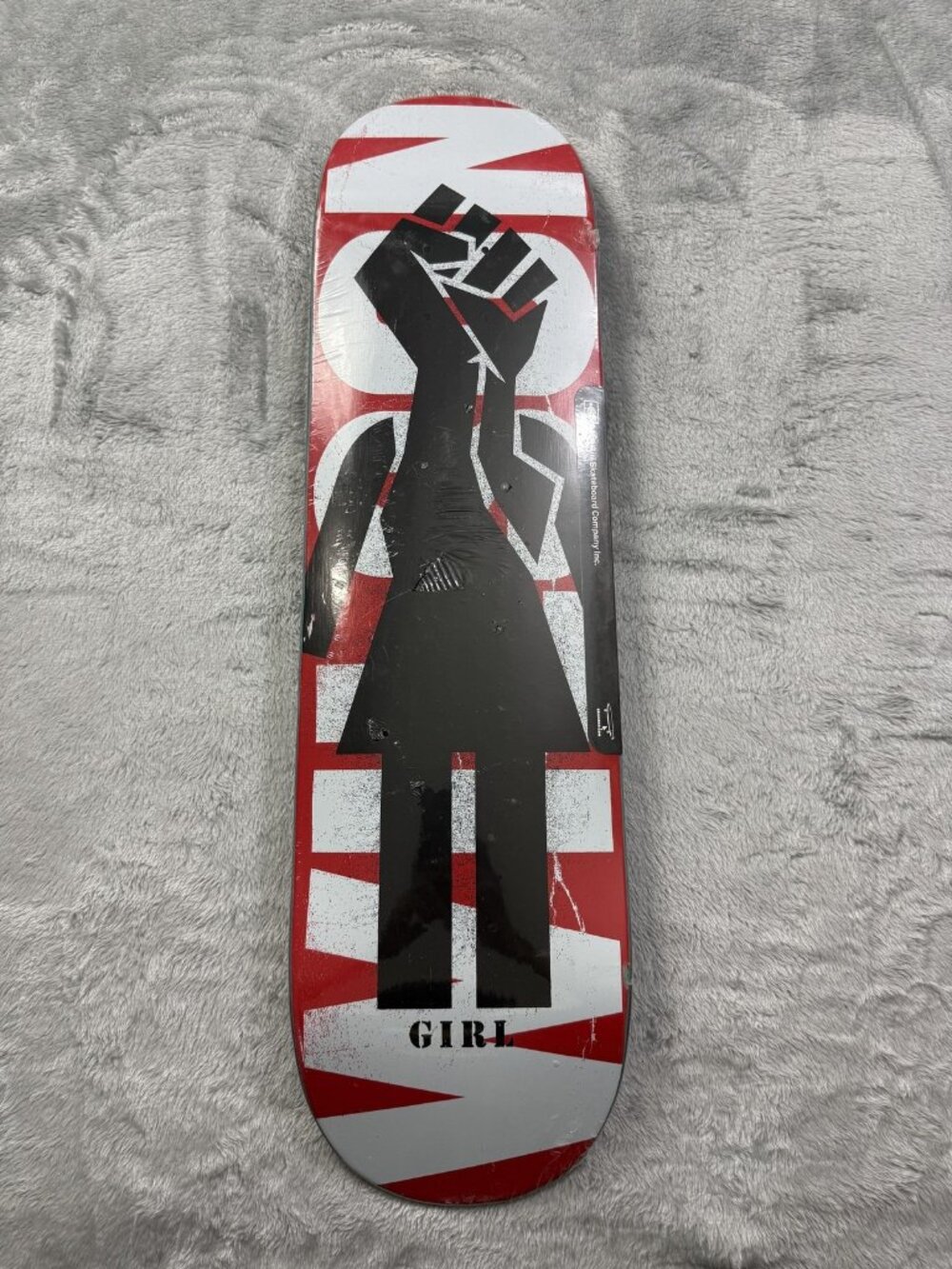 New Girl Skateboard Deck 8.25 Red White Black Street Art Graphic Girl Power